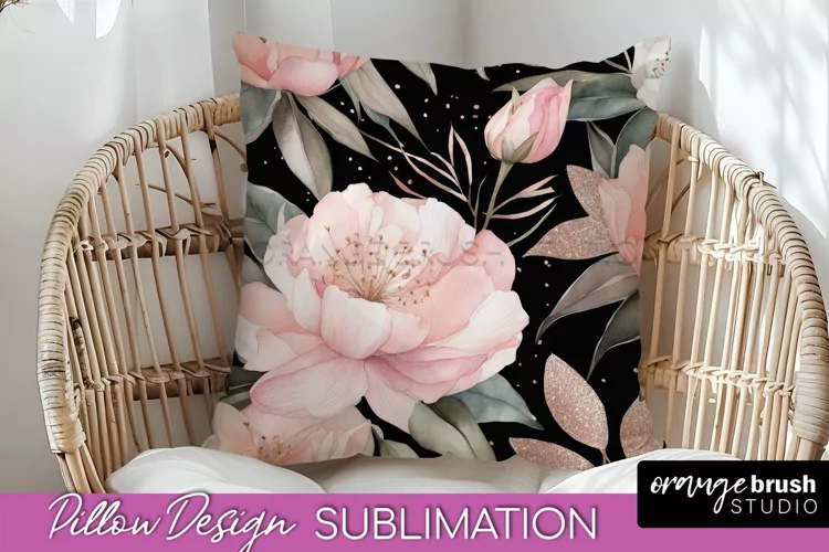 Watercolor Flowers Pillow Cover - Summer Pillow Sublimation