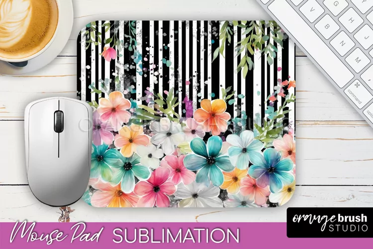 Floral Mouse Pad PNG - Pink Flowers Mousepad Sublimation