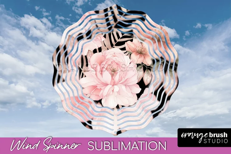 Pink Flowers Wind Spinner - Summer Wind Spinner Sublimation