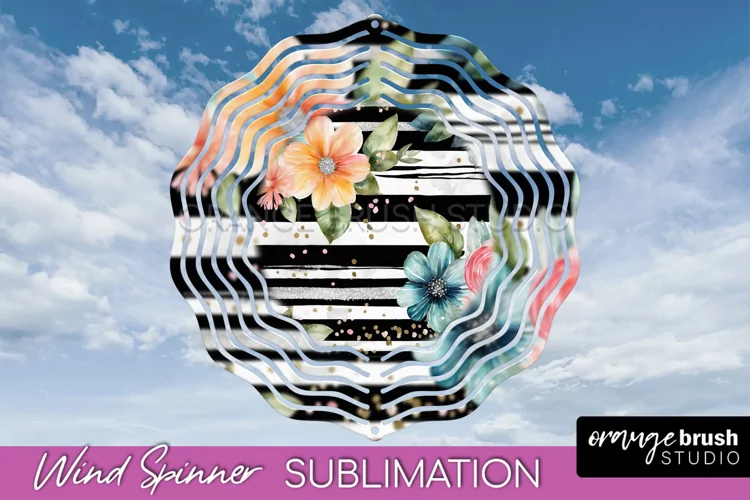 Pink Flowers Wind Spinner - Summer Wind Spinner Sublimation