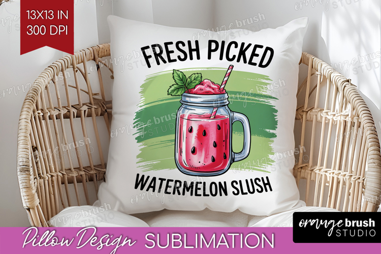 Watermelon Slush Cocktail Pillow Sublimation Summer Drink