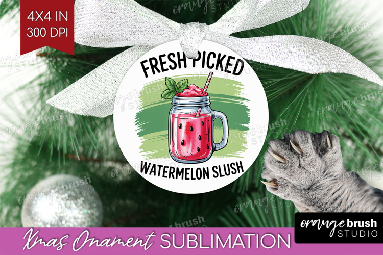 Watermelon Slush Cocktail Ornament PNG Summer Drink PNG