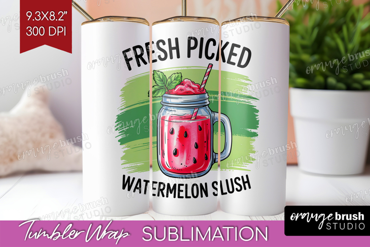 Watermelon Slush Cocktail Tumbler Wrap Summer Drink Tumbler