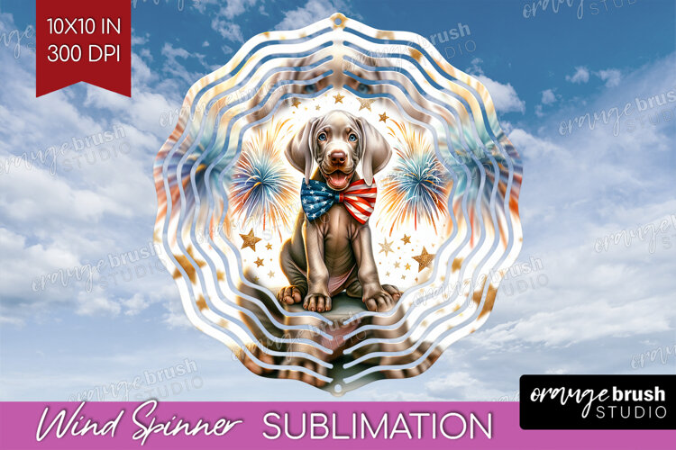 Weimaraner Dog Wind Spinner Sublimation PNG Patriotic Dog example image 1