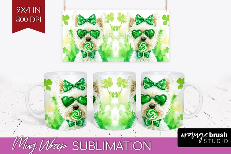 West Highland Terrier St. Patricks Day Dog Mug Wrap Dog Mug