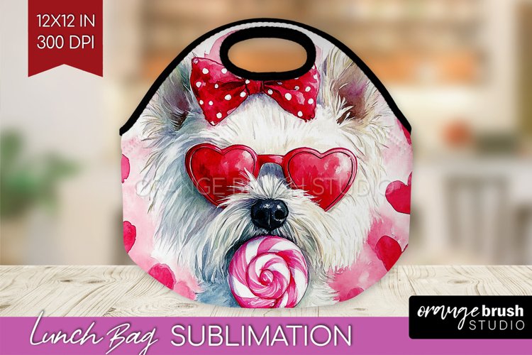 West Highland Terrier Valentine Lunch Bag Valentines Day Bug