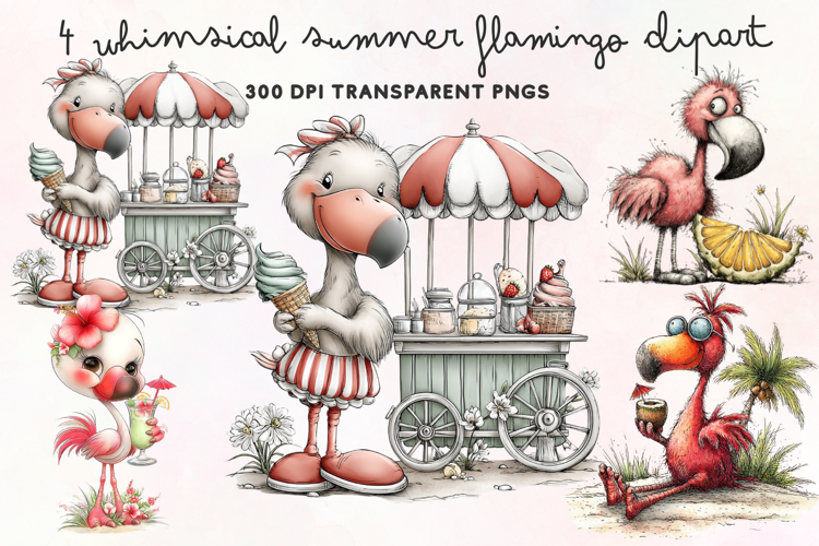 Cute Flamingo Clipart Image 16