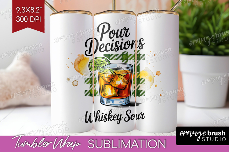 Whiskey Sour Cocktail Tumbler Wrap Summer Drink Tumbler PNG