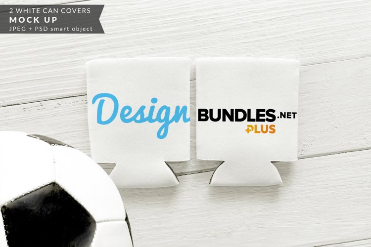 Soccer Sports Mock up | 2 White Can Coolers