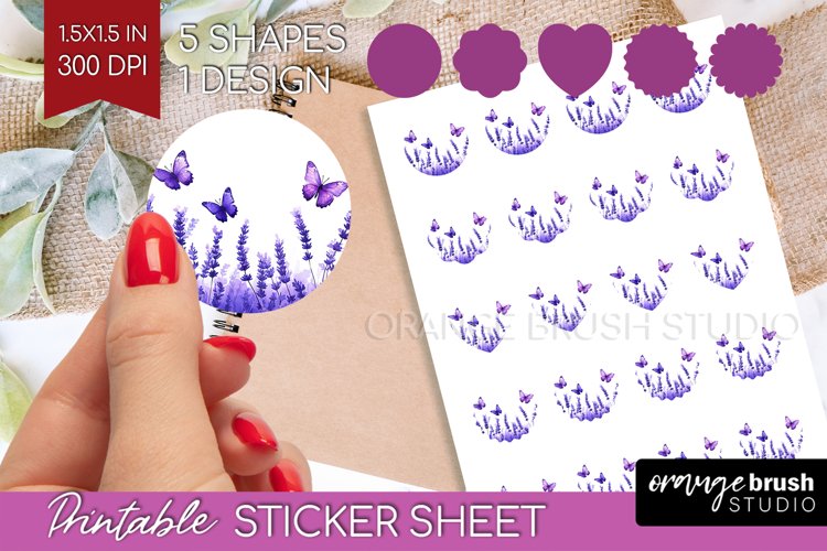 Wildflowers Round Sticker - Watercolor Flowers Printable example image 1