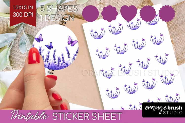 Wildflowers Round Sticker - Watercolor Flowers Printable