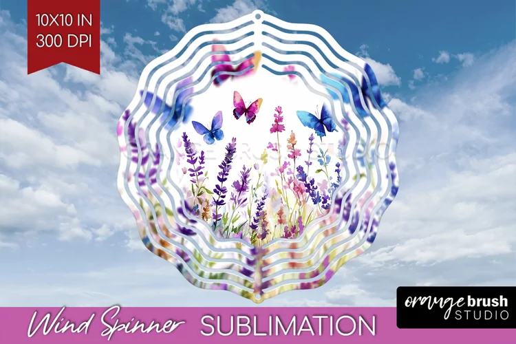 Wildflowers Wind Spinner Sublimation PNG - Watercolor Round