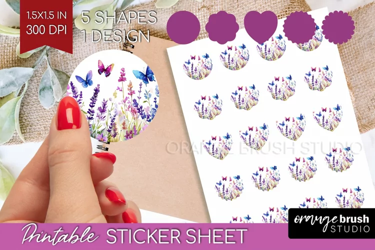 Wildflowers Round Sticker - Watercolor Flowers Printable