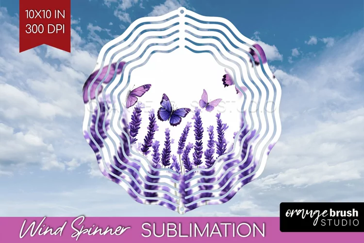 Wildflowers Wind Spinner Sublimation PNG - Watercolor Round