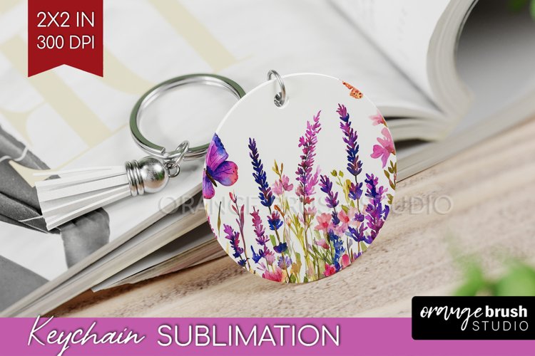 Wildflowers Keychain PNG - Watercolor Flowers Keychain