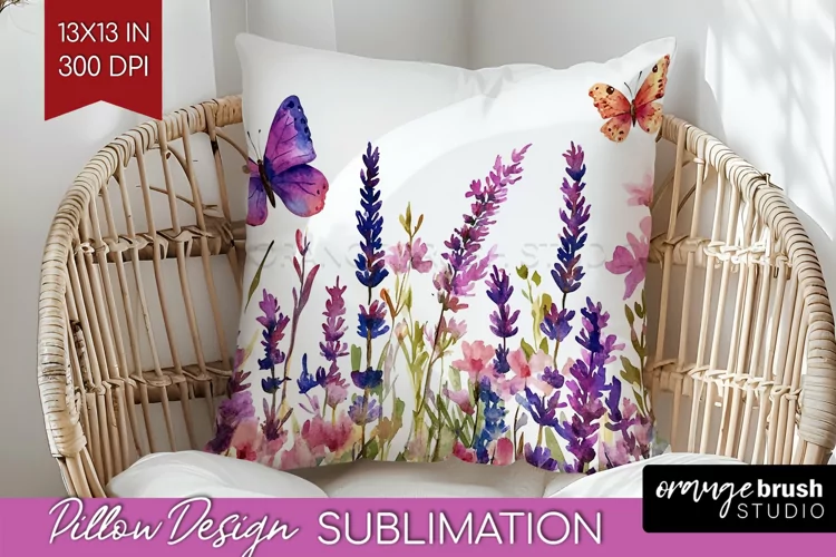 Wildflowers Pillow Sublimation - Watercolor Flowers Pillow