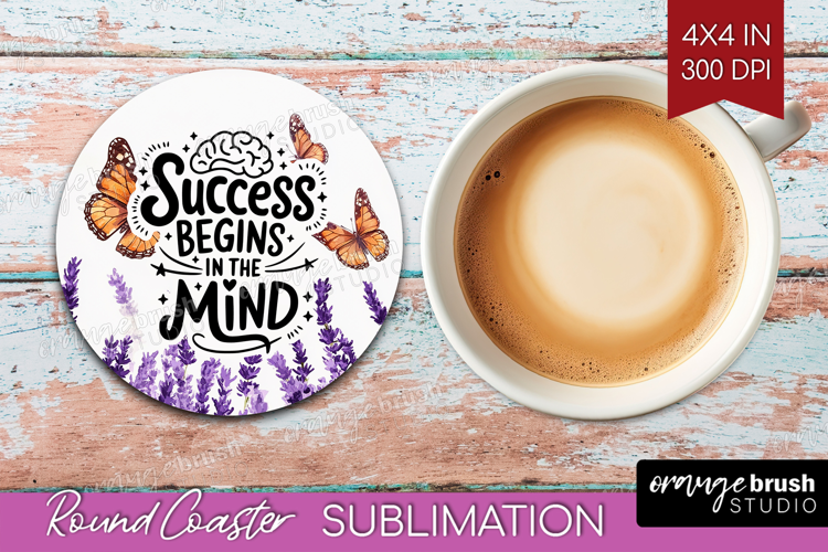 Inspirational Quote Round Coaster - Wildflowers Coaster PNG