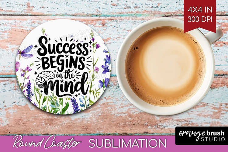 Inspirational Quote Round Coaster - Wildflowers Coaster PNG