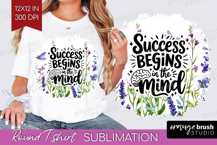 Inspirational Quote Round Tshirt Background - Wildflowers