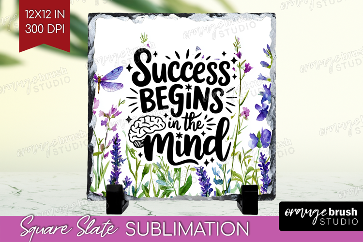 Inspirational Quote Slate PNG - Wildflowers Square Slate