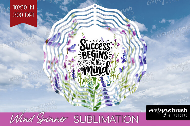 Inspirational Quote Wind Spinner Sublimation PNG - Round example image 1