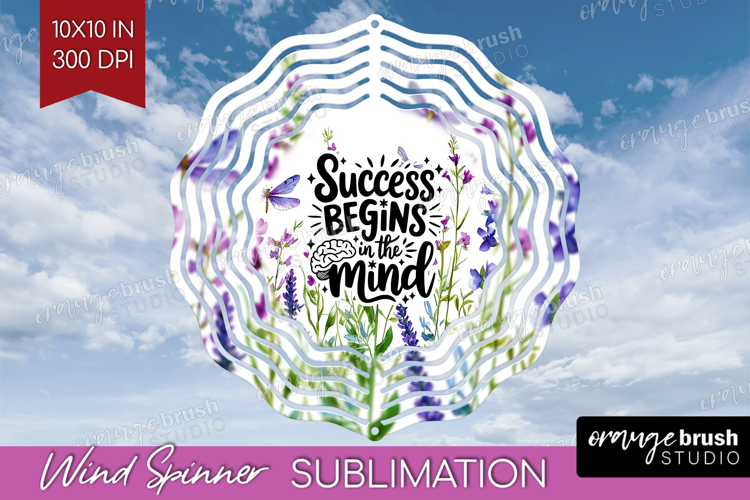 Inspirational Quote Wind Spinner Sublimation PNG - Round