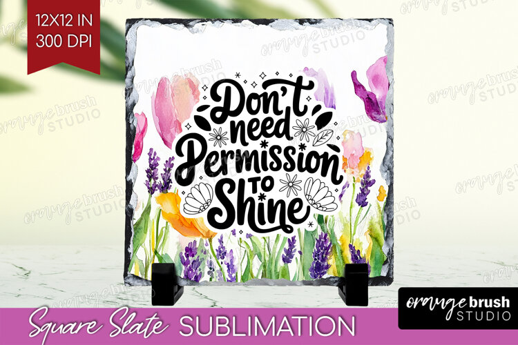 Inspirational Quote Slate PNG - Wildflowers Square Slate example image 1