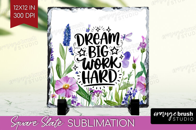 Inspirational Quote Slate PNG - Wildflowers Square Slate example image 1