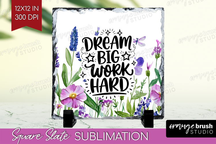 Inspirational Quote Slate PNG - Wildflowers Square Slate