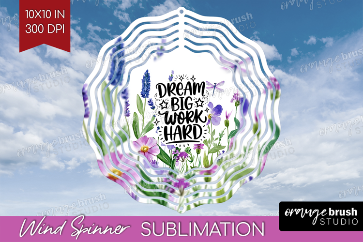 Inspirational Quote Wind Spinner Sublimation PNG - Round