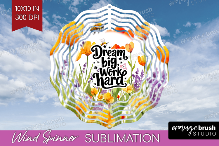 Inspirational Quote Wind Spinner Sublimation PNG - Round