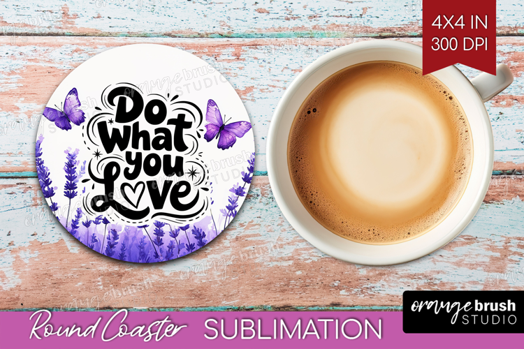 Inspirational Quote Round Coaster - Wildflowers Coaster PNG