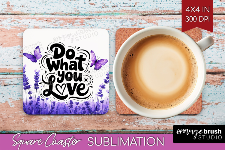 Inspirational Quote Square Coaster - Wildflowers Coaster PNG