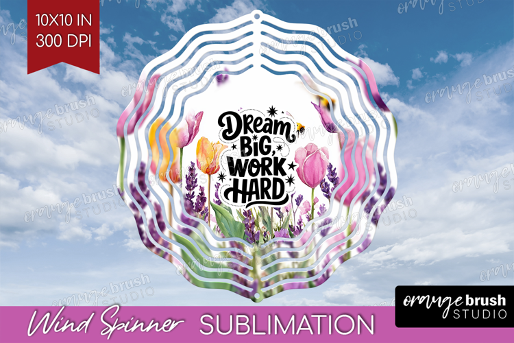 Inspirational Quote Wind Spinner Sublimation PNG - Round