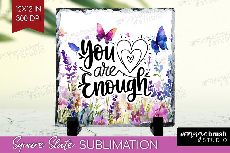 Inspirational Quote Slate PNG - Wildflowers Square Slate