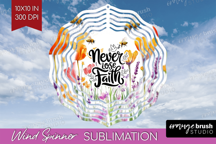 Inspirational Quote Wind Spinner Sublimation PNG - Round