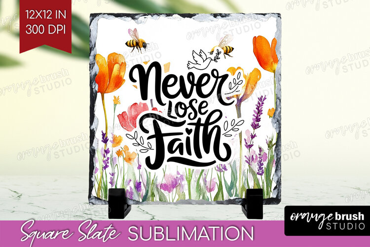 Inspirational Quote Slate PNG - Wildflowers Square Slate example image 1