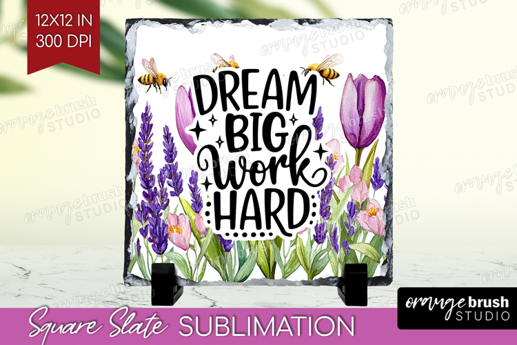 Inspirational Quote Slate PNG - Wildflowers Square Slate