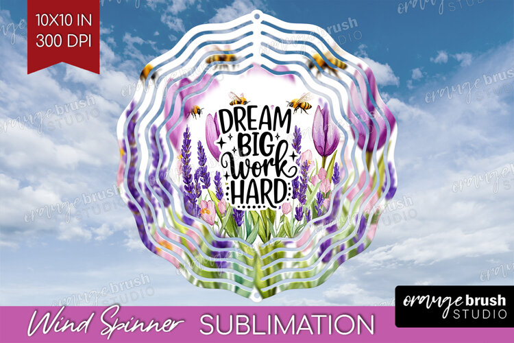 Inspirational Quote Wind Spinner Sublimation PNG - Round example image 1