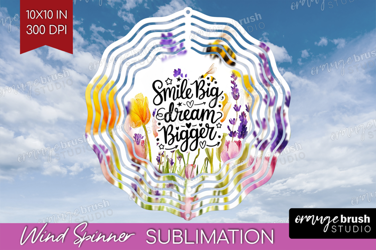 Inspirational Quote Wind Spinner Sublimation PNG - Round