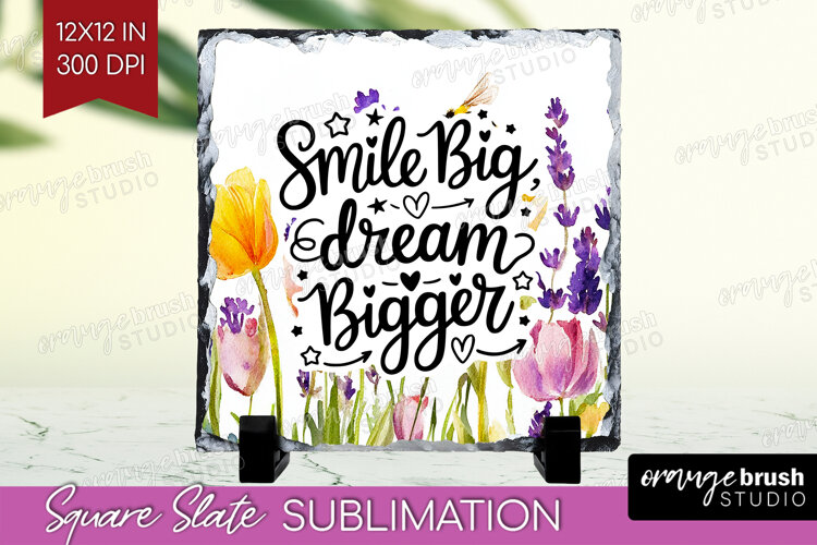 Inspirational Quote Slate PNG - Wildflowers Square Slate example image 1