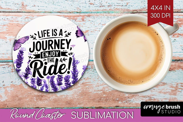 Inspirational Quote Round Coaster - Wildflowers Coaster PNG
