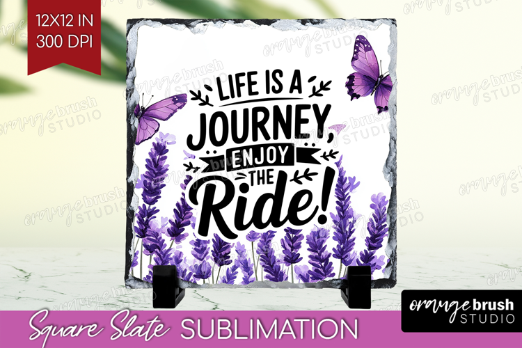 Inspirational Quote Slate PNG - Wildflowers Square Slate