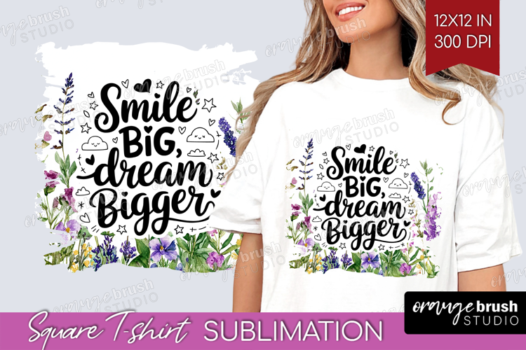 Inspirational Quote Square Tshirt Background - Wildflowers