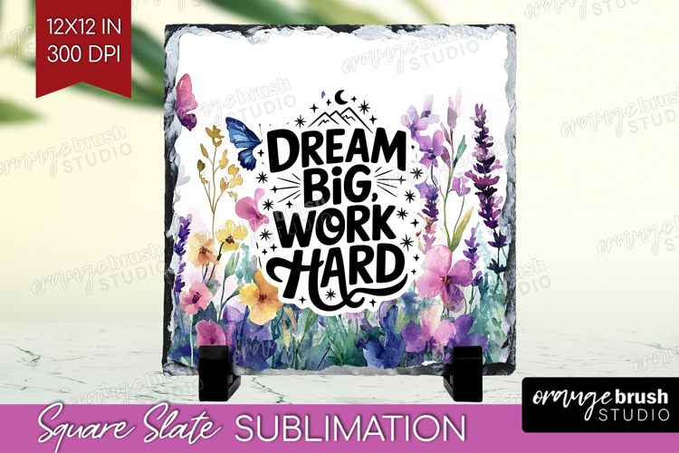 Inspirational Quote Slate PNG - Wildflowers Square Slate