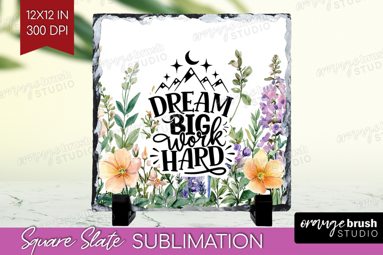 Inspirational Quote Slate PNG - Wildflowers Square Slate