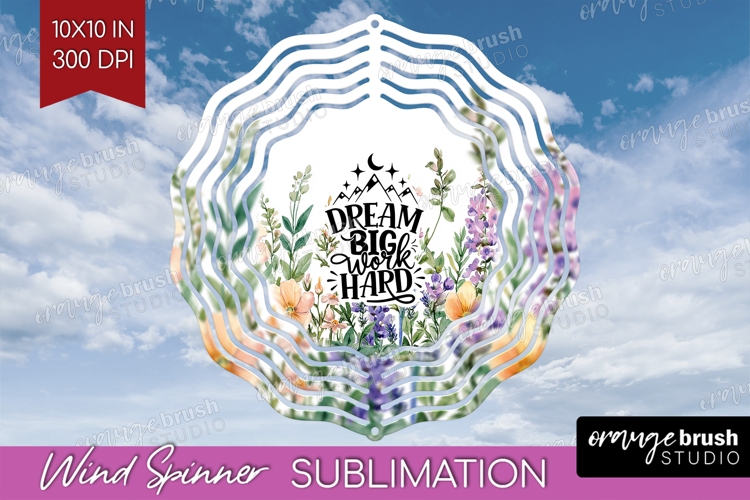 Inspirational Quote Wind Spinner Sublimation PNG - Round