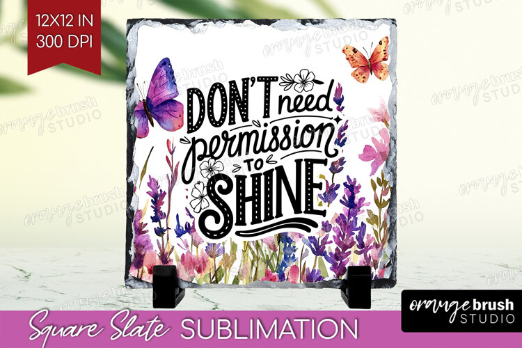 Inspirational Quote Slate PNG - Wildflowers Square Slate example image 1