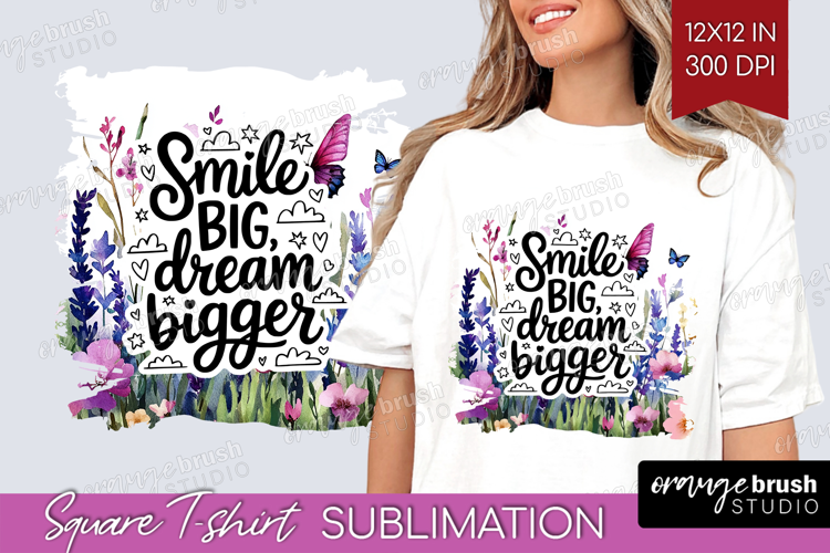 Inspirational Quote Square Tshirt Background - Wildflowers