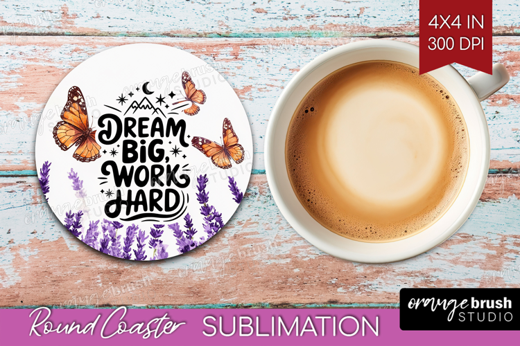 Inspirational Quote Round Coaster - Wildflowers Coaster PNG